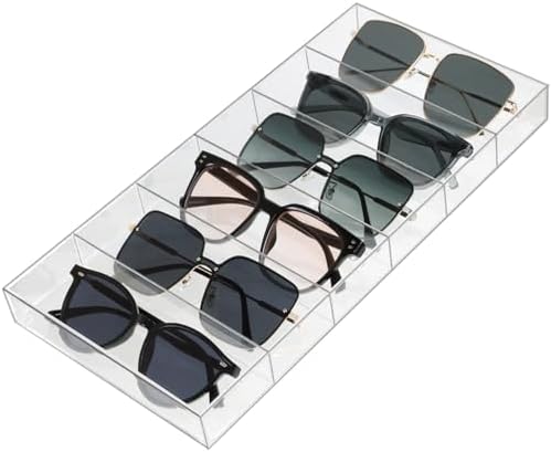 ZEXALOR Clear Drawer Organizer, 6 Sections Eyeglass Sunglasses Organizer Holder by ZEXALOR