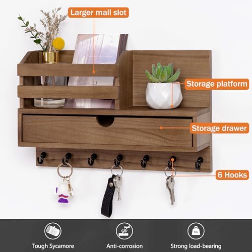 Key Holder Wall Mount, Mail Organizer - Image 3