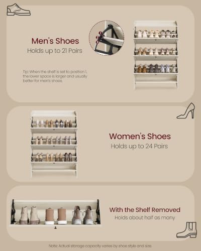 VASAGLE Narrow Shoe Storage Cabinet Organizer - Image 5