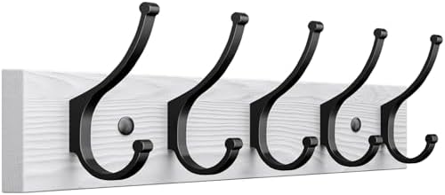 Optish 1 Pack Wooden Coat Rack Wall Mount, 16.1" Rustic Coat Hanger Hooks by Optish