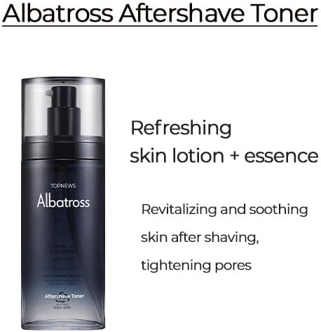 CHARMZONE Albatross Skincare for Men Aftershave Toner and Emulsion Set Father's Day Gift Set Hydrating Moisturizing Nourishing Toner+ Fluid + Travel size Total of 10.5 fl.oz