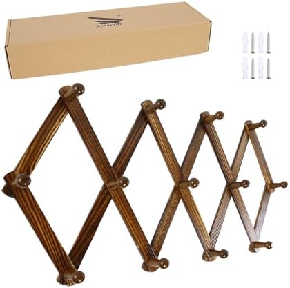 AMAPON Accordion Wall Hanger Expandable Coat Hat Rack 13Peg 2 Pack by AMAPON