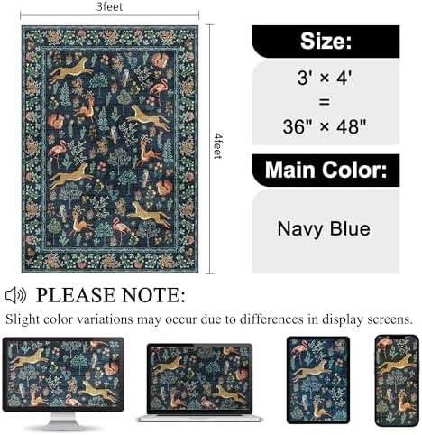 DUKINO 3x4 Rug, Washable Animal Area Rug - Image 2