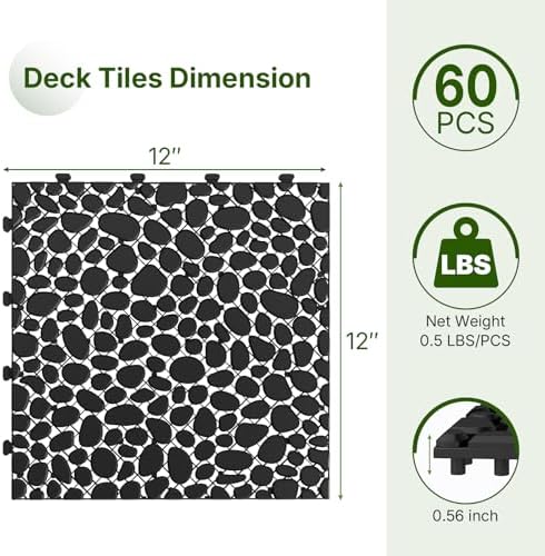 Rovibek 60PCS Plastic Interlocking Deck Tiles - Image 2