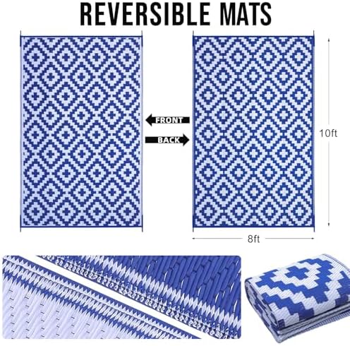 OLANLY Outdoor Rug 8x10 ft Waterproof Reversible Mat - Image 2