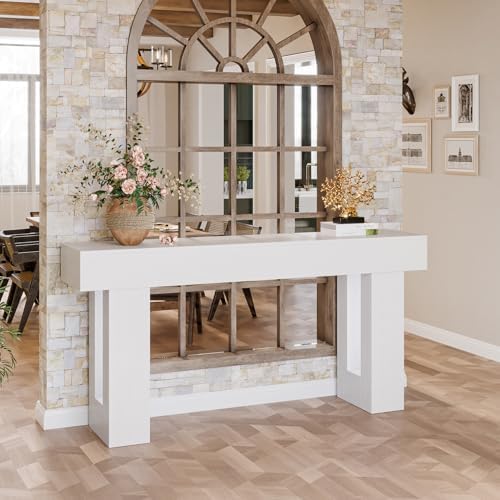 Tribesigns 63-Inch Long Console Table, Farmhouse Wooden Sofa Table Behind The - Image 4