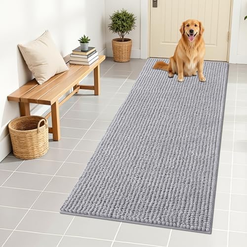 OLANLY Dog Door Mat for Muddy Paws 59x24, Extra Absorbent Chenille Mud Mat by OLANLY