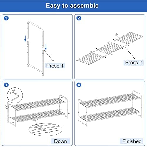 KEETDY 2-Tier Long Shoe Rack for Closet Shoe Organizer for Entryway, Metal - Image 6