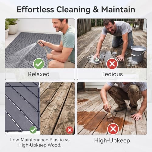 44 PCS 12"x12" Interlocking Deck Tiles - Image 3