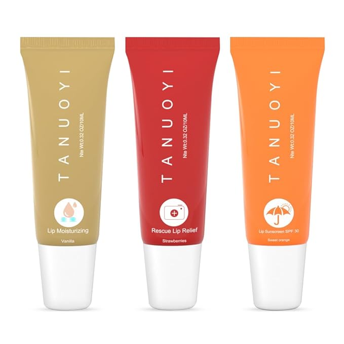 Lip Sunscreen Moisturizing and Repair Package SPF 30 - Summer Long Lasting Moisturized, Smooth and Repaired Lips - 3 Flavors (Pack of 3: 1 moisturizing+ 1 repairing+ 1 SPF)