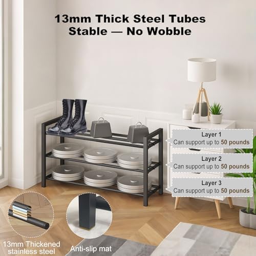 4-Tier Expandable Metal Shoe Rack - Image 6
