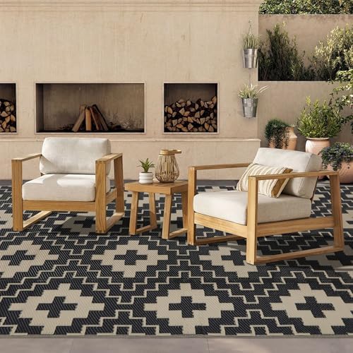 SAND MINE Waterproof Outdoor Rug 5x8 ft, Reversible Plastic Straw Area Rug - Image 5