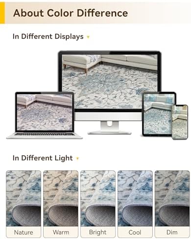 RELEANY Washable Area Rug, Square 4'x4' - Image 5