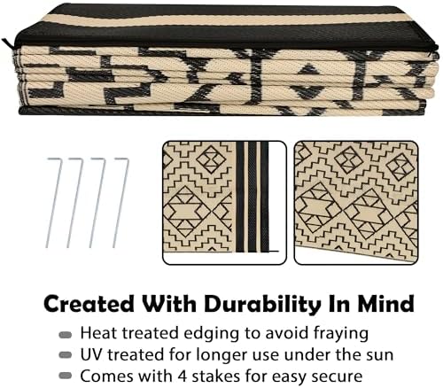 SAND MINE Reversible Mats, Plastic Straw Rug, Modern Area Rug, Large Floor Mat - Image 4