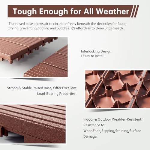 EchoDeck Interlocking Deck Tiles, 54 Pack Deck Tiles Interlocking Outdoor All - Image 4
