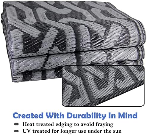 SAND MINE Reversible Mats, Plastic Straw Rug, Modern Area Rug, Large Floor Mat - Image 5