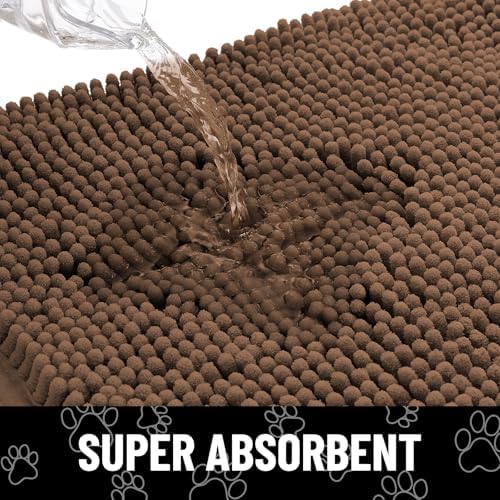 Smiry Dog Door Mat for Muddy Paws, Absorbent Non Slip Dirt Trapper - Image 5