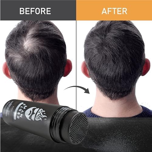 THE MAN KIT | Hair Set - Hair Thickening Fibers (Black), Hair Fiber Locking Spray + Applicator Fiber Pump to create Natural looking Fuller Hair and Beard | Man Card Included.