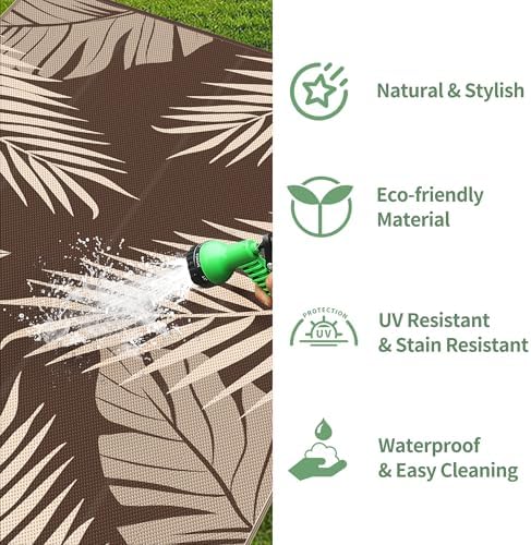 GENIMO Outdoor Rug, Waterproof Plastic Rugs 10'x14' - Image 6