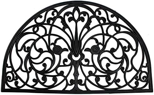DII Rubber Doormats Collection All Weather, Wrought Iron Half Round by DII