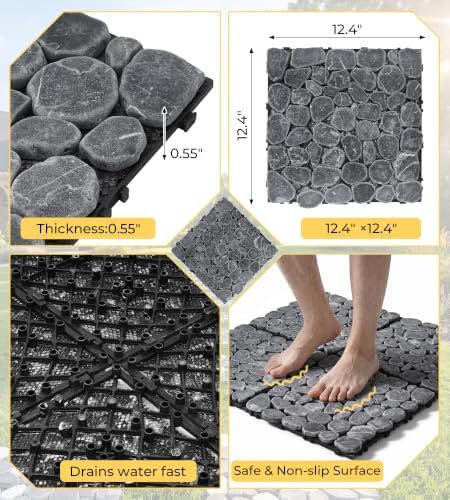 4 Pcs 11.8" Interlocking Stepping Stones Outdoor - Image 2
