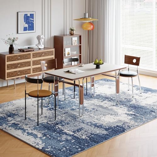 Blue Washable Rug 6x9 Area Rugs - Image 3