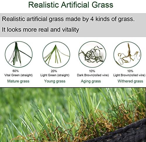 Fas Home Artificial Grass Turf 9x49 ft, Fake Grass Rug - Image 3