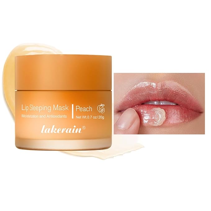 Sleeping Lip Mask, Long-Lasting Nourish & Hydrate Lip Mask, Lip Balm, Lip Oil, Lip Skin Care, Hydrating, Moisturizing Lip Lines Night Sleep Care Lip Anti-chapped Lip Cream (01# Peach)