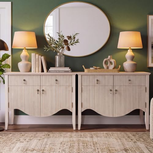 senlin 40" Fluted Console Table, Wooden Entryway Console Table - Image 4