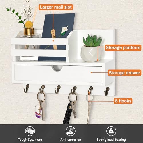 Key Holder Wall Mount, Mail Organizer - Image 2