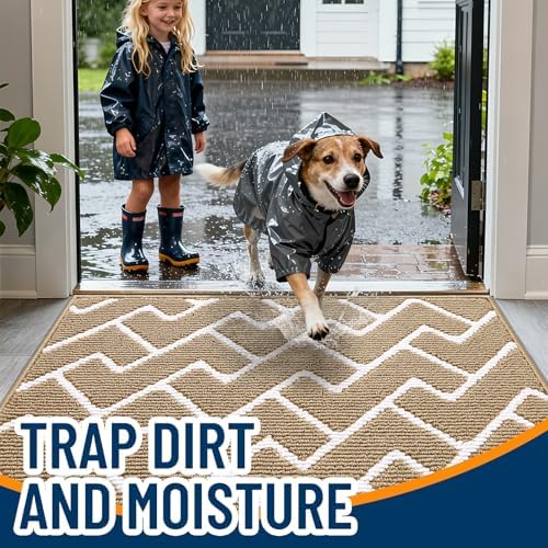 OLANLY Front Door Mat 32x20, Low-Profile Easy Clean Doormat - Image 2