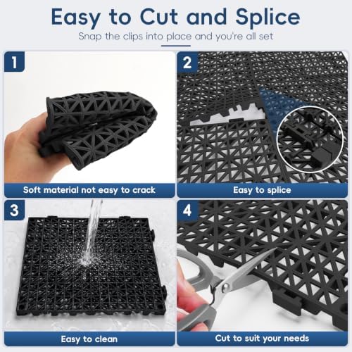 Interlocking Drainage Tiles 50PCS Modular Interlocking Cushion 12" x 12" - Image 4