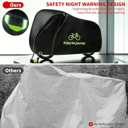 Bike Cover for 1-2 Bikes Waterproof Outdoor, 600D Heavy Duty Oxford Ebike Cover - Image 7