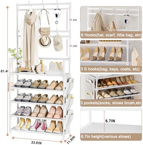 Shoe Rack 5 Tier Shoe Organizer Storage 15-20 Pairs - Image 3