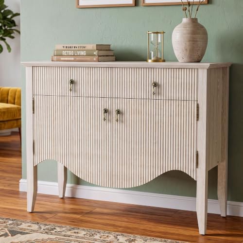 senlin 40" Fluted Console Table, Wooden Entryway Console Table by SENLIN