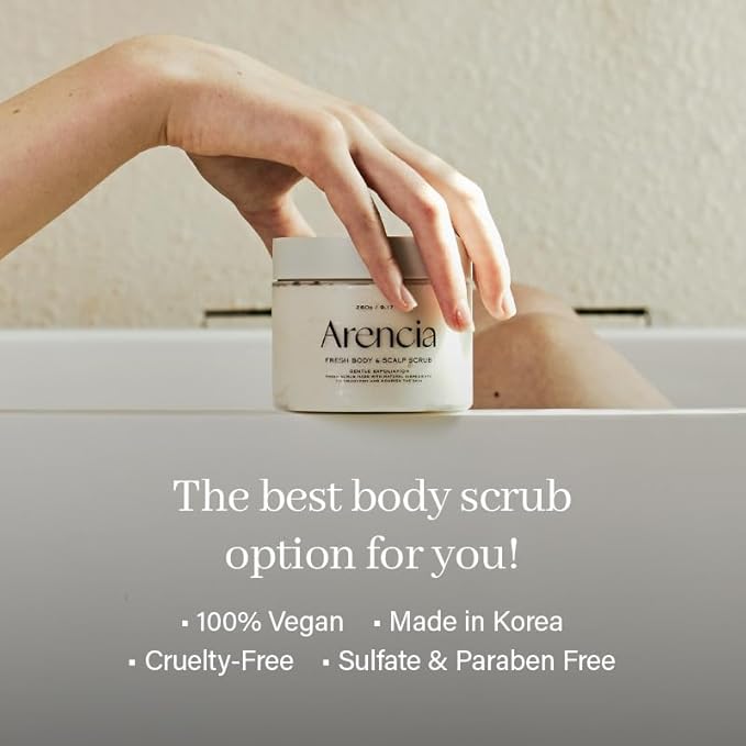 Fresh Cloud Sea Salt Body & Scalp Scrub (Green) - Exfoliant, Bump Eraser For Silky Smooth Skin, Korean Skin Care