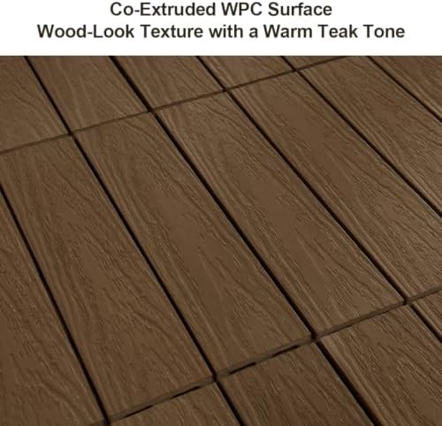 JJWOOD Interlocking Deck Tiles, Co-Extruded Wood-Look Outdoor Floor Tiles - Image 6