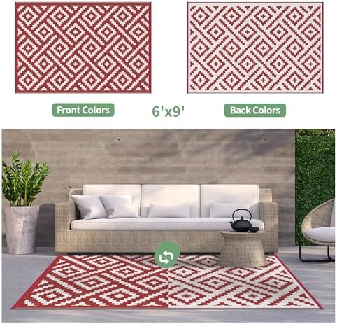 GENIMO Outdoor Rug, Waterproof Plastic Rugs - Image 6