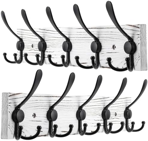 Kuhome 2pcs Coat Rack Wall Mount Wooden Hat Rack by Kuhome