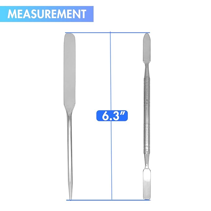 Foundation Spatula Stainless Steel Makeup Mixing Tool Cosmetic Metal Mixer Tool for Professional Color Nail Art Lab Pigment Blending Stick Silver