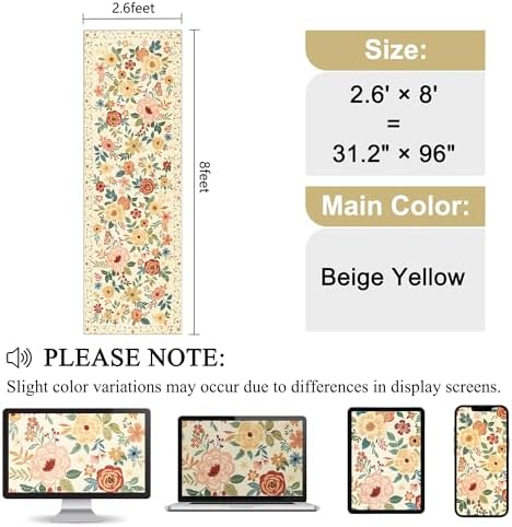 DUKINO 2.6x8 Hallway Runner Rug, Washable Runner Rug Non Slip - Image 2