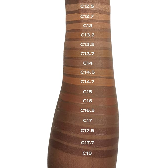 Makeup Revolution Conceal & Define Concealer, Full Coverage Makeup Concealer, Matte Finish & Long Wear, For Dark or Deep Skin Tones, Vegan, C14.5, 4ml