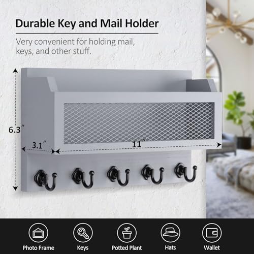 Nekon Mail and Key Holder for Wall Decorative, 11 Inch Mail Holder - Image 6