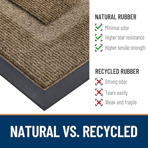 OLANLY Half Circle Front Door Mat Outside 35x23 All-Season Rubber Doormat - Image 4