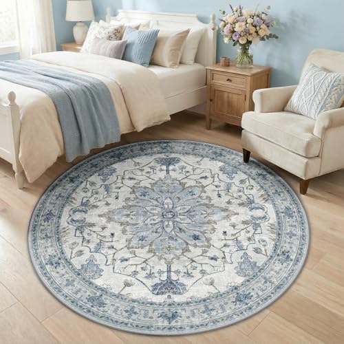 RELEANY Washable Area Rug, Round 5ft - Image 2