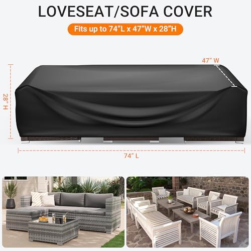 WLEAFJ Patio Furniture Covers Rectangle, Outdoor Table Covers Waterproof - Image 2