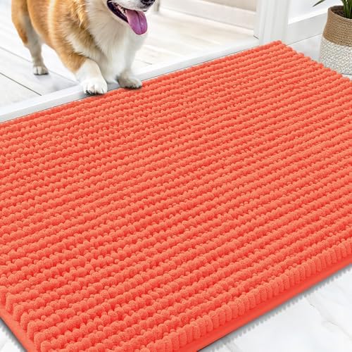 OLANLY Dog Door Mat for Muddy Paws 30x20, Extra Absorbent Chenille Mud Mat by OLANLY