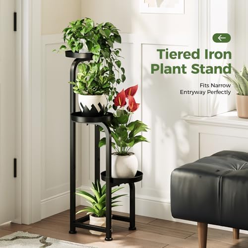 Bamworld Tall Plant Stand Indoor Outdoor Corner Metal Flower Pot Stands - Image 4