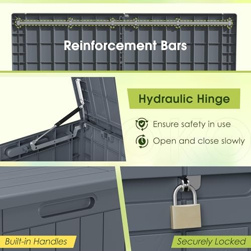Devoko 100 Gallon Outdoor Storage Box, Waterproof Deck Box Lockable - Image 5