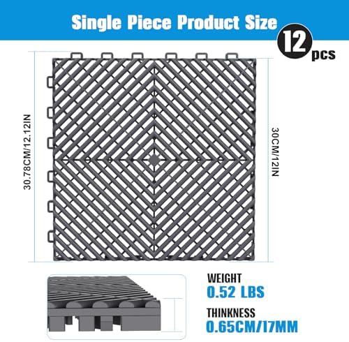 Jocoevol 12-Pcs Interlocking Tile, Non-Slip Heavy-Duty Polypropylene Splicing - Image 2